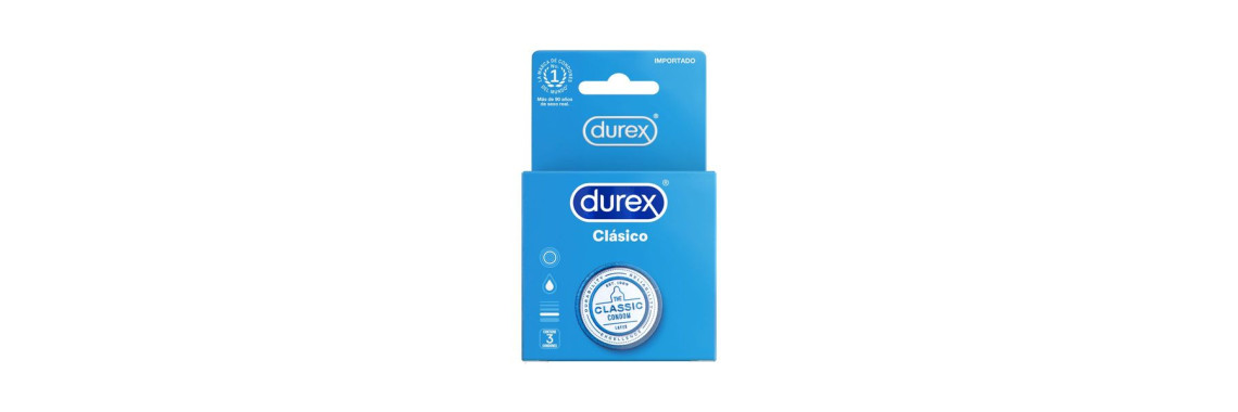 Durex Condones Clásicos Lubricados Originales 3 pzas