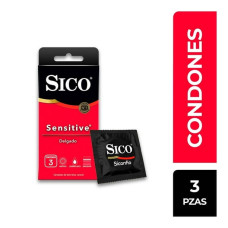 Sico Condones Sensitive Ultra Delgados Lubricados 3 pzas
