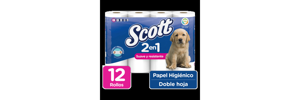 Scott Papel Higiénico Extra Suave Hoja Doble 12 Rollos