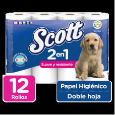 Scott Papel Higiénico Extra Suave Hoja Doble 12 Rollos